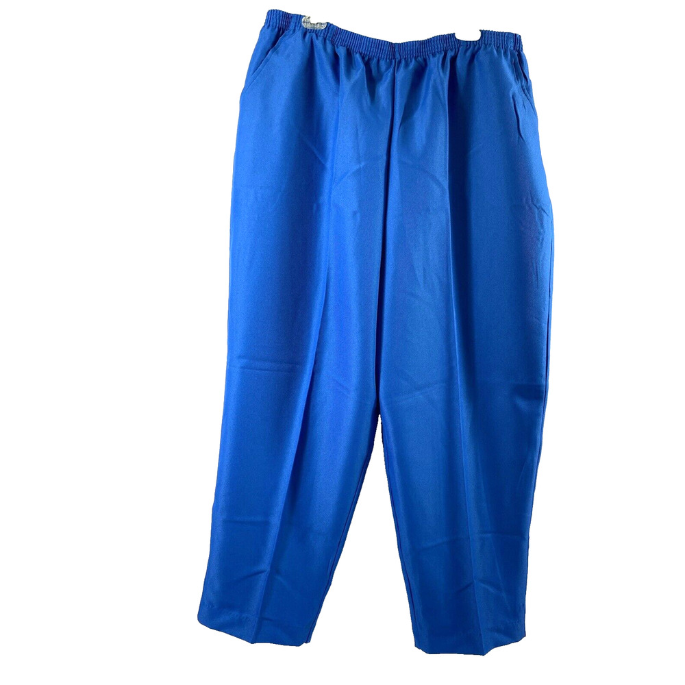 Blair Pants Womens Size 24W Blue Slacks Polyester Slimming Tummy Panel‎ Pockets